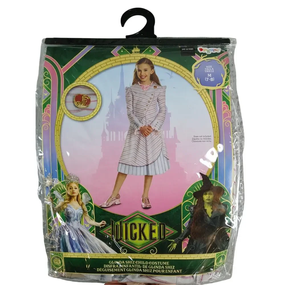 Wicked Glinda Shiz University Uniform Costume Girls Medium (7-8) Pink NWT